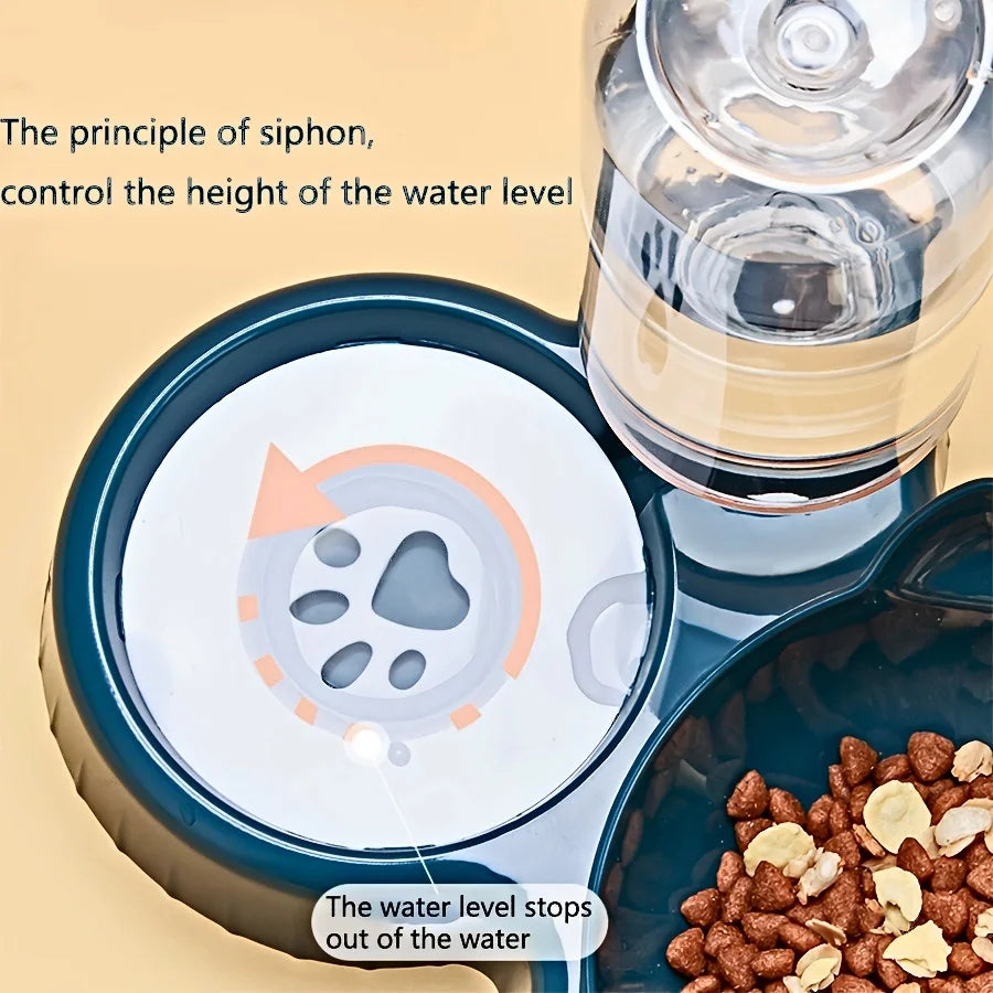 Gravity Pet Food And Water Bowl Set For Neck Protection
