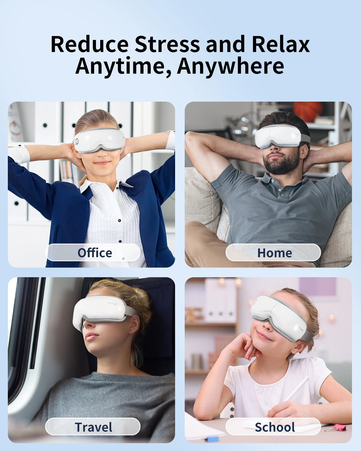 Portable Heated Eye Massager With Compression And Bluetooth Music