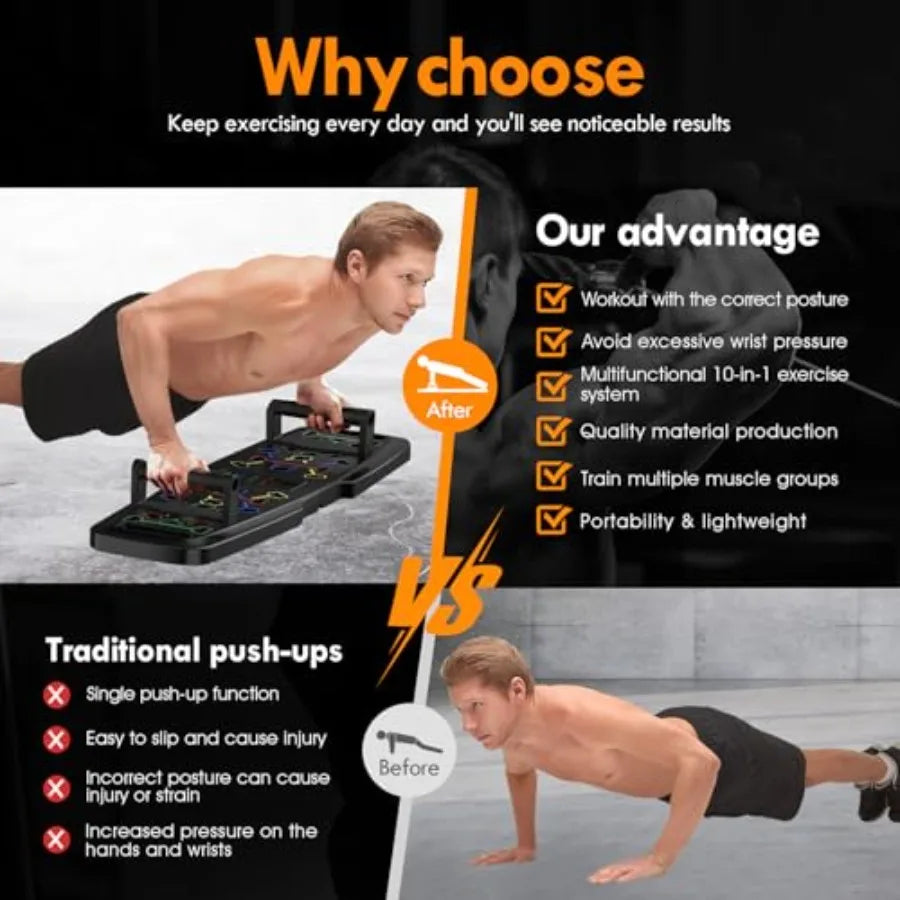 Portable Push Up Board Home Gym Fitness Equipment Set