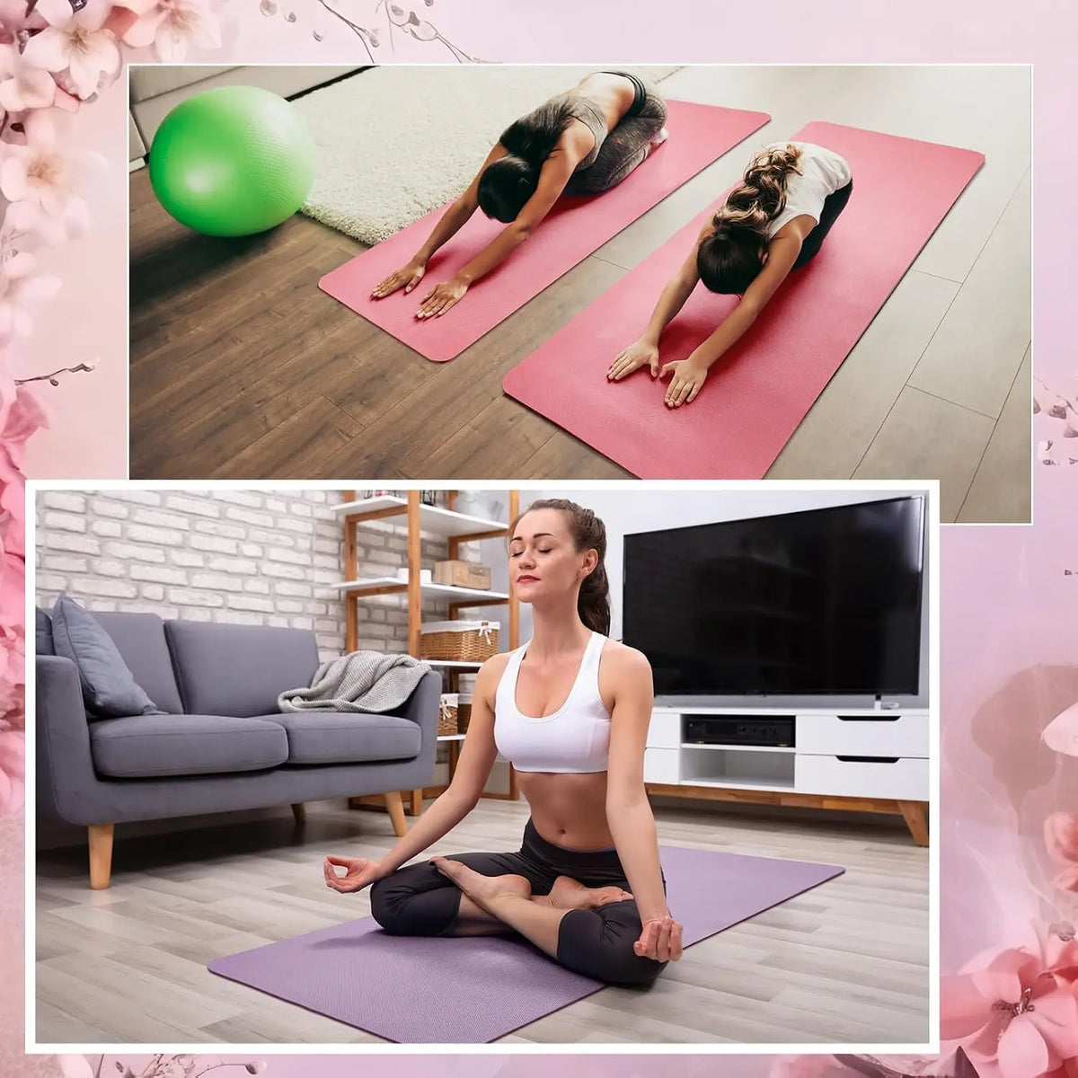 6 Pack Non Slip Yoga Mats For Home Gym Fitness Training