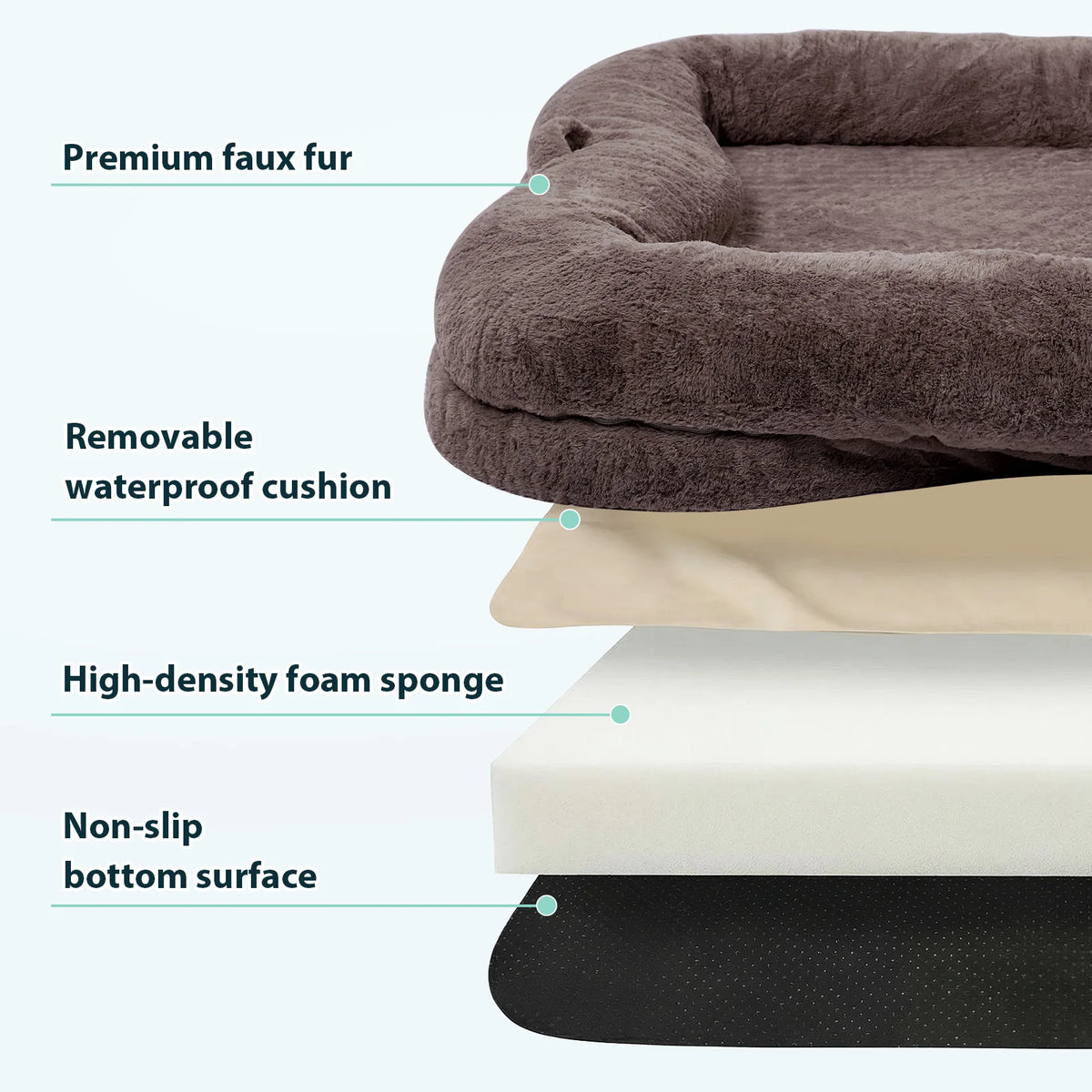 Topincn Portable Plush Dog Bed With Blanket And Non Slip Base