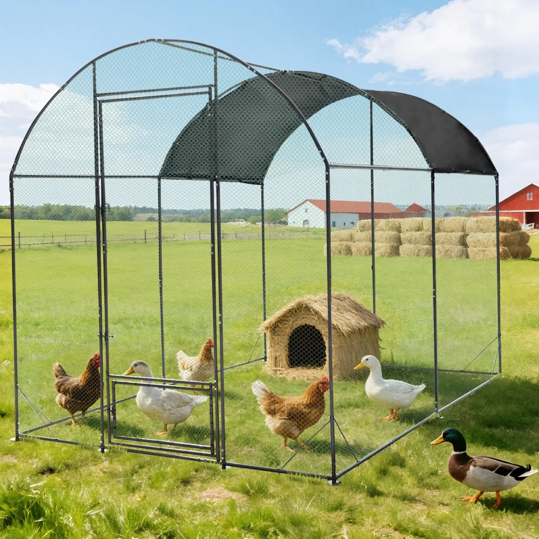 BORWART Walk-In Chicken Coop Cage With Nylon Netting