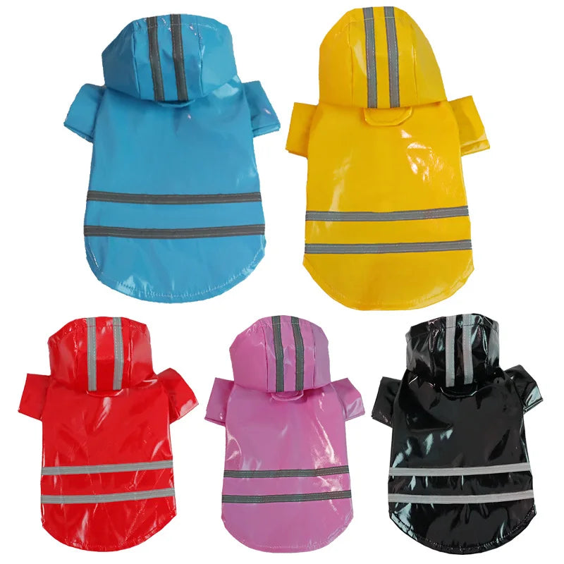 Waterproof Reflective PU Pet Raincoat Jacket For Dogs