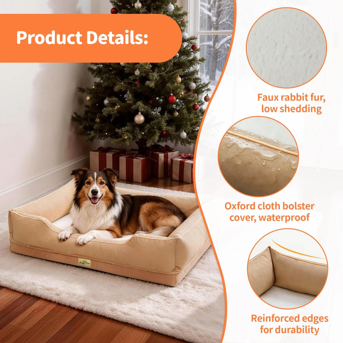BINGOPAW Orthopedic Dog Bed With Waterproof Lining