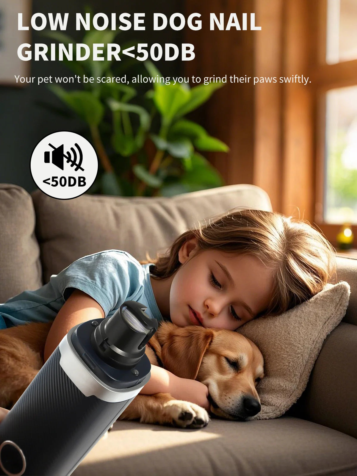 USB Rechargeable Quiet Pet Nail Grinder for Dogs and Cats