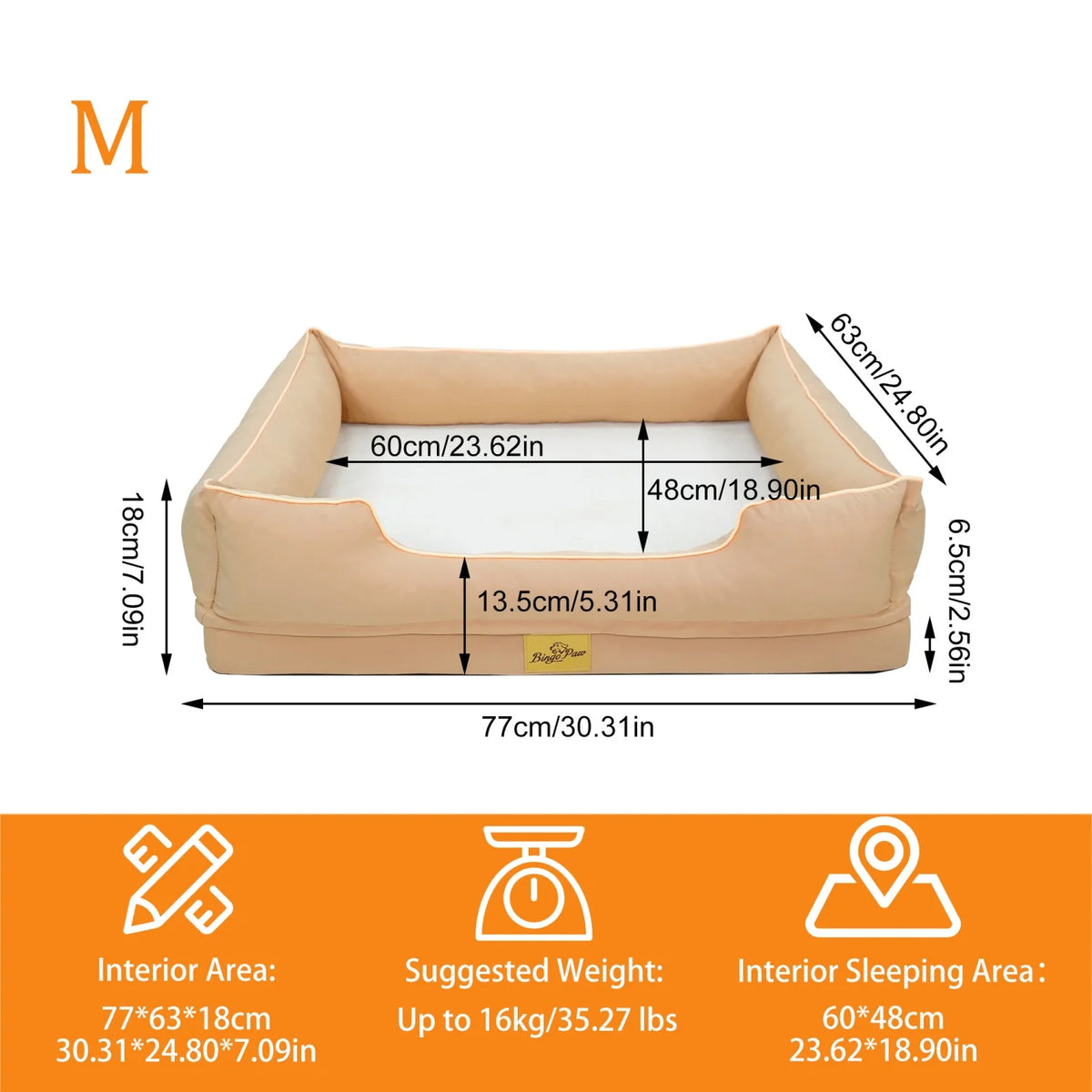 BINGOPAW Orthopedic Dog Bed With Waterproof Lining