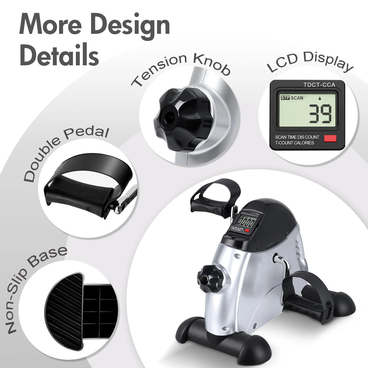 Mini Under Desk Motorized Pedal Exerciser With Display
