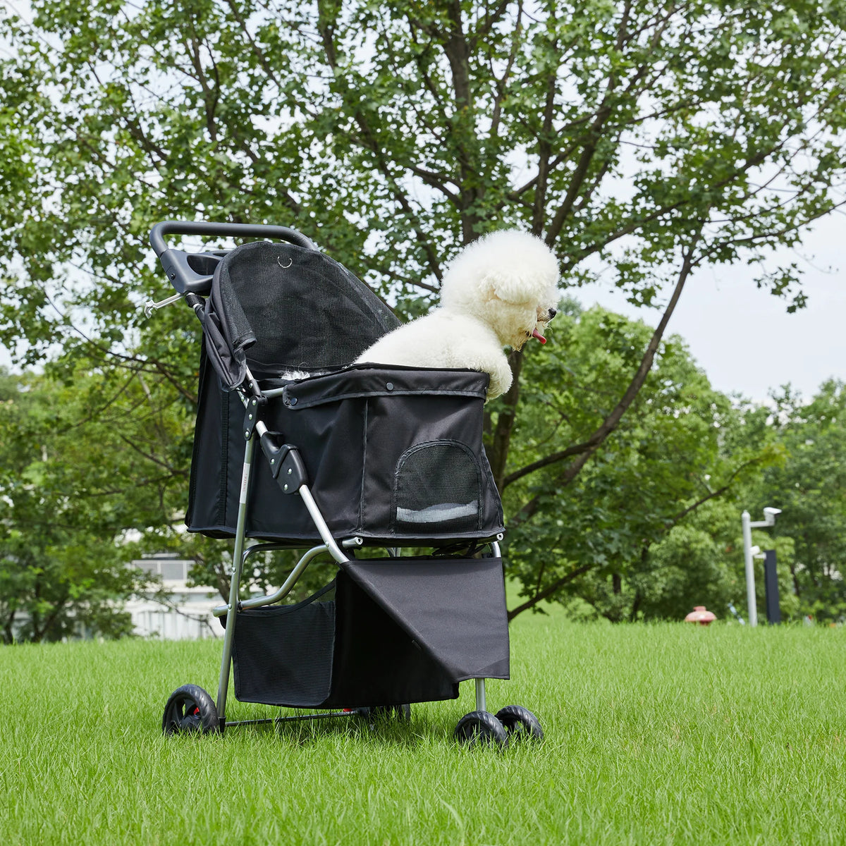 JHK Foldable Three Wheel Pet Stroller For Small Dogs Cats