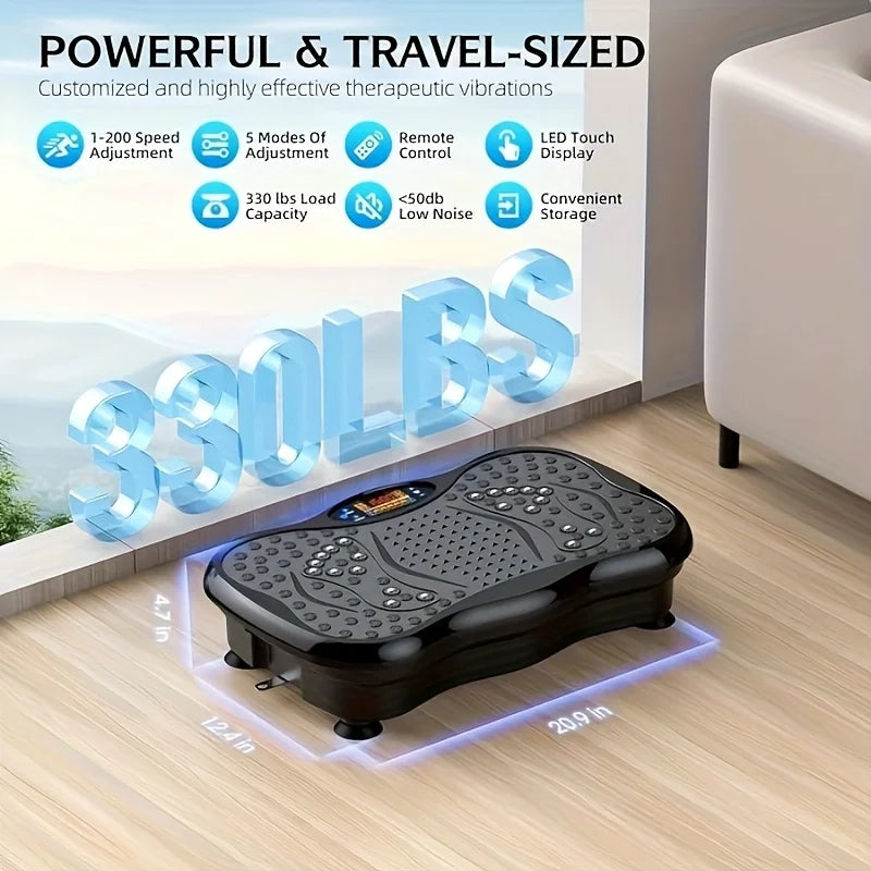 BZEQ Compact Vibration Platform With Resistance Bands Workout