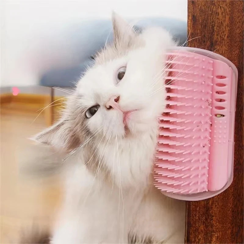 Essential Pet Grooming Brush And Scratcher With Integrated Catnip