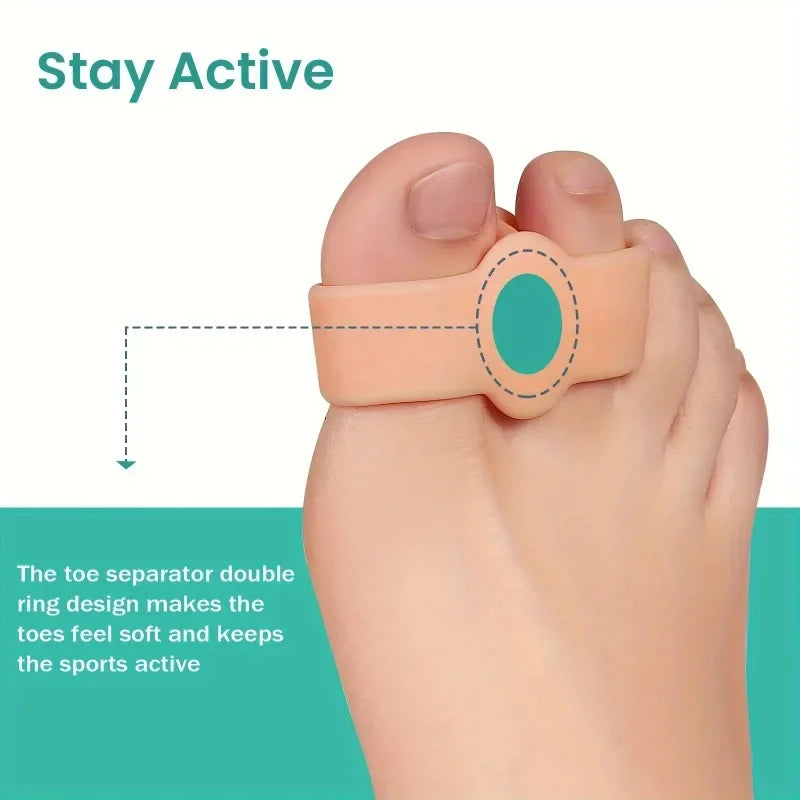 Soft Silicone Double Loop Toe Separators For Daily Foot Care