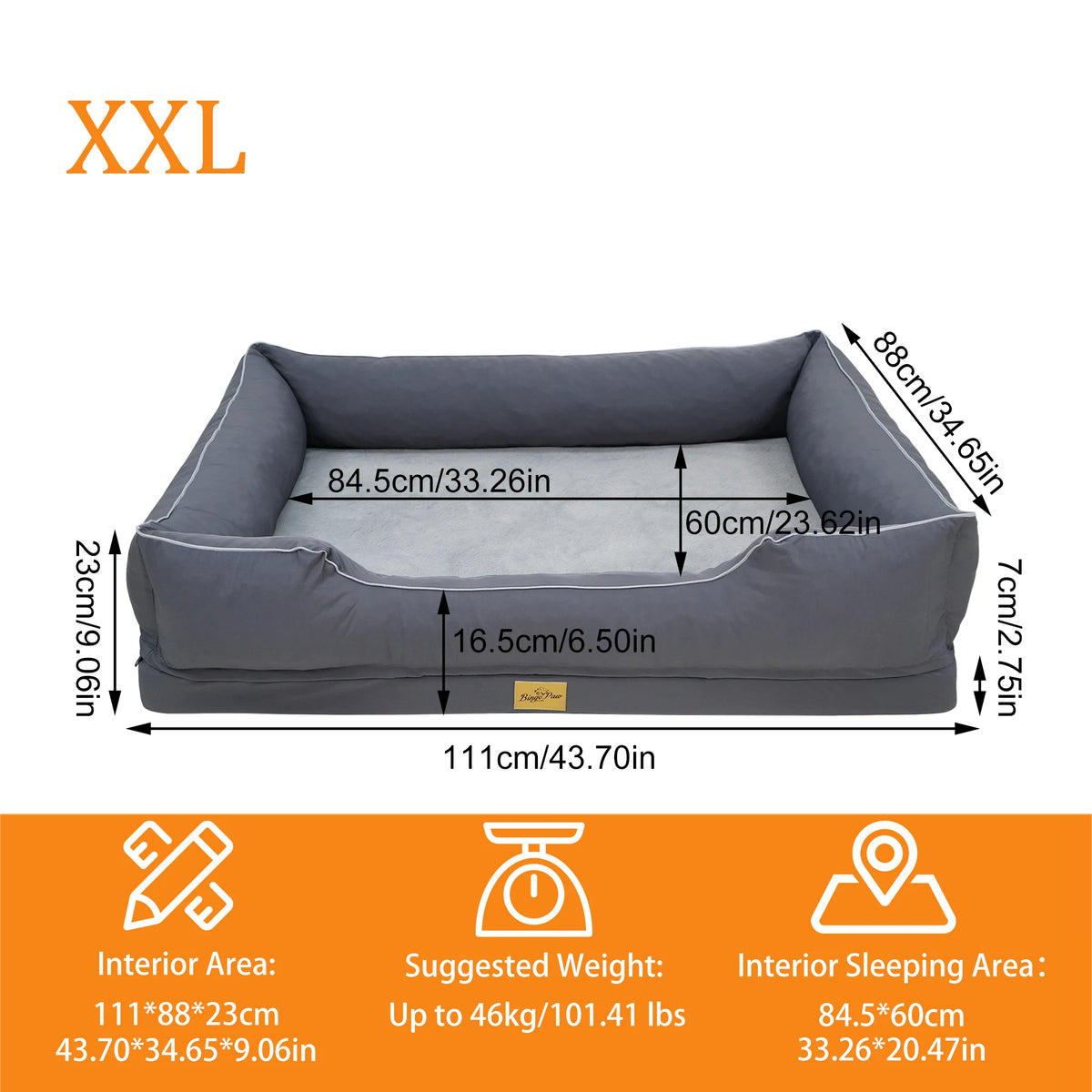 BINGOPAW Orthopedic Dog Bed With Waterproof Lining