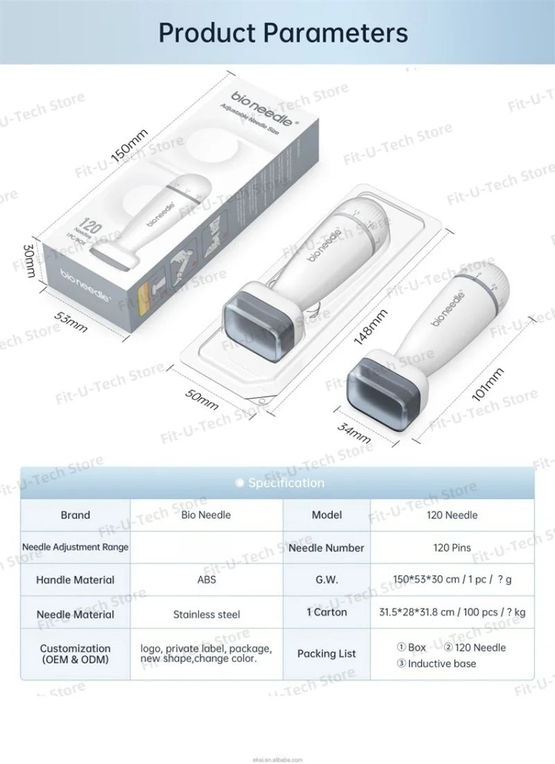 Adjustable 120 Pin Derma Stamp For Face And Beard Treatment