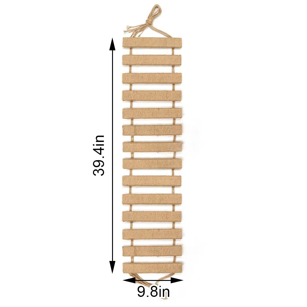 Wooden Cat Bridge With Sisal Rope Ladder Pet Scratcher Toy