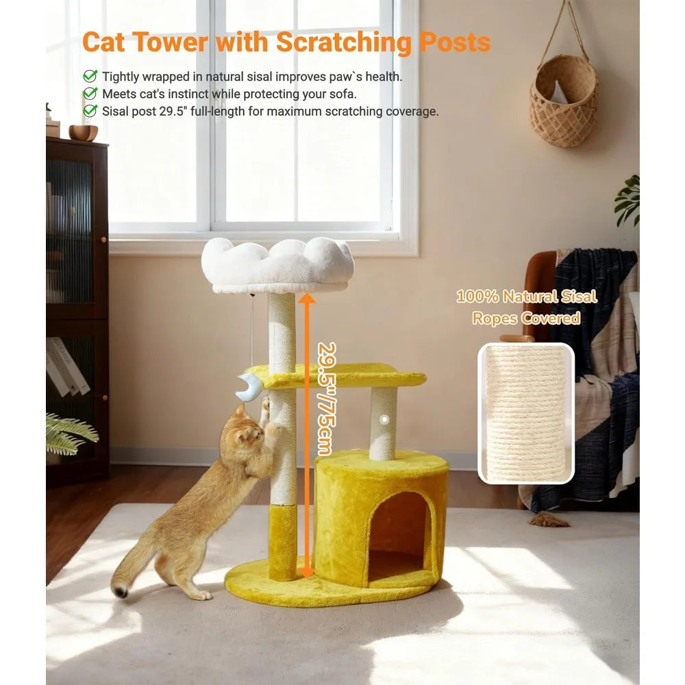 NBVCX Tiered Cat Tree Tower Premium Bed Condo Scratching Posts