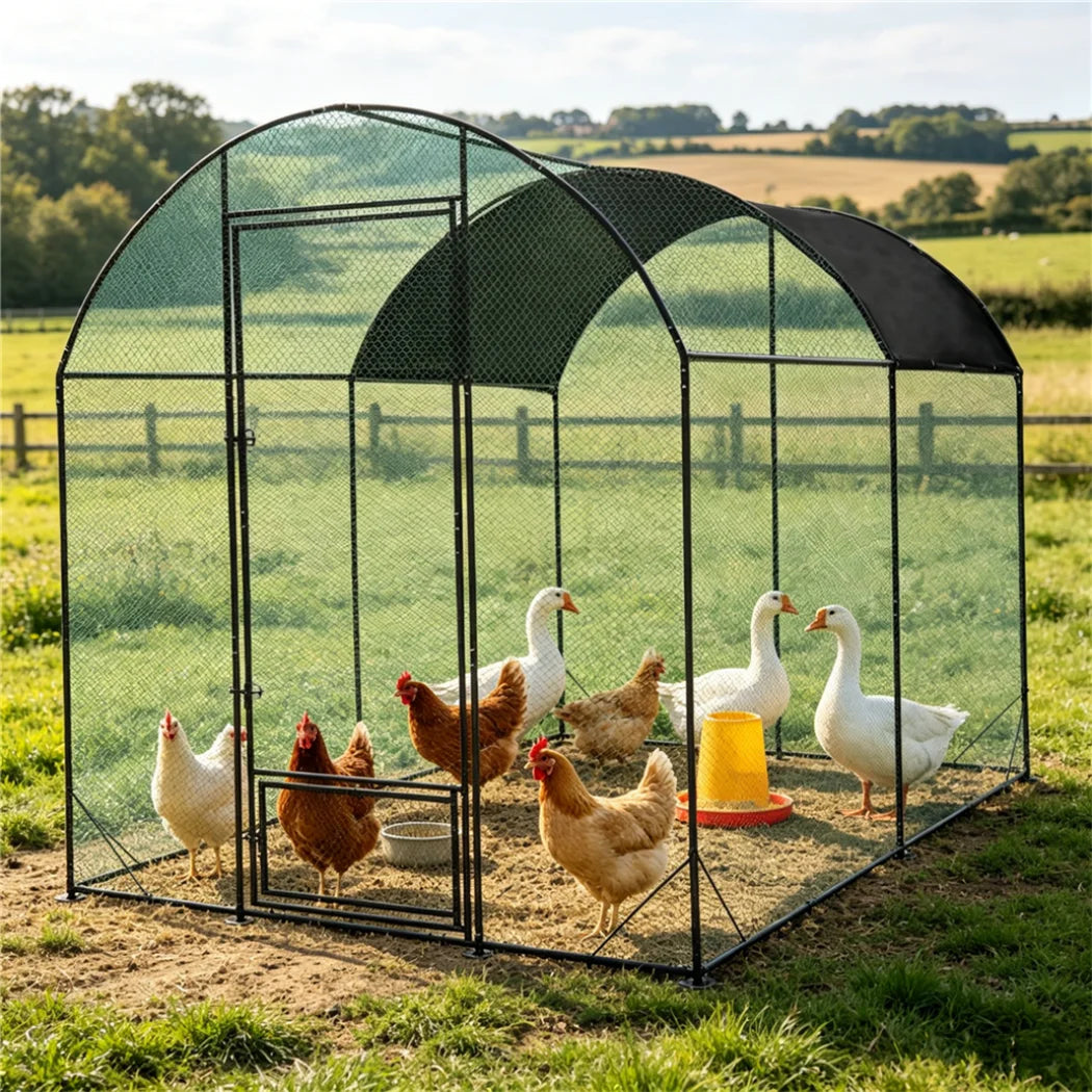 BORWART Walk-In Chicken Coop Cage With Nylon Netting