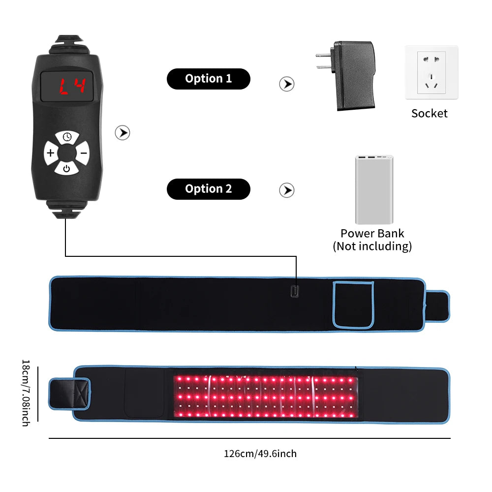 Red Light Belt 660nm 850nm Near Infrared Therapy Wrap