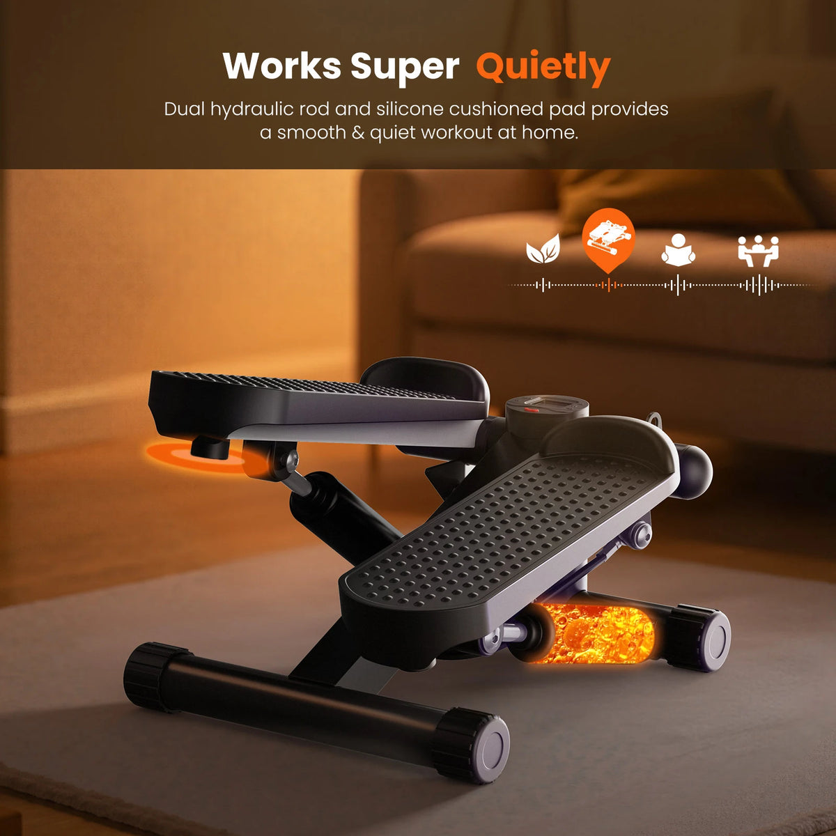 Mini Stepper With Resistance Bands For Home Cardio Workouts