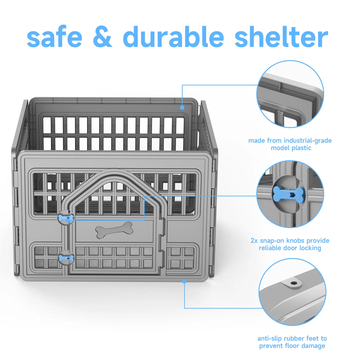 4 Panels Foldable Plastic Pet Playpen For Indoor Outdoor Dog And Puppy Exercise