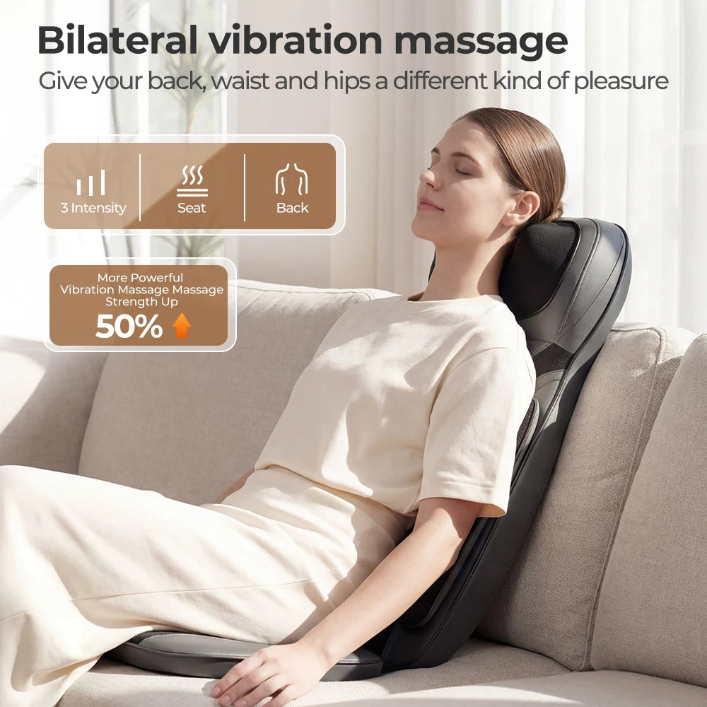 Homemassa Shiatsu Neck Back Massager With Heating Adjustable Seat Cushion