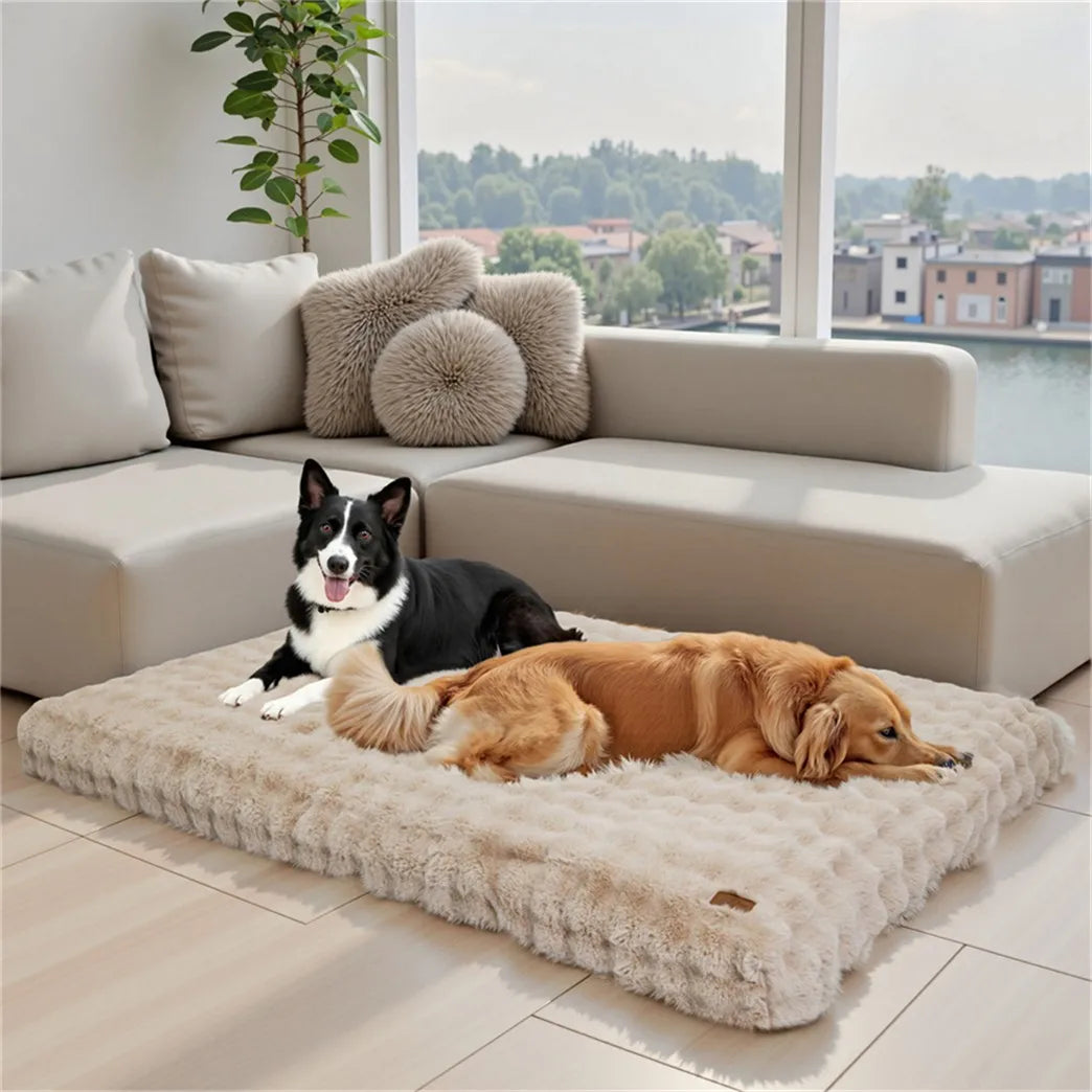 Borwart Ultra Plush Washable Dog Crate Bed Cushion Removable Cover