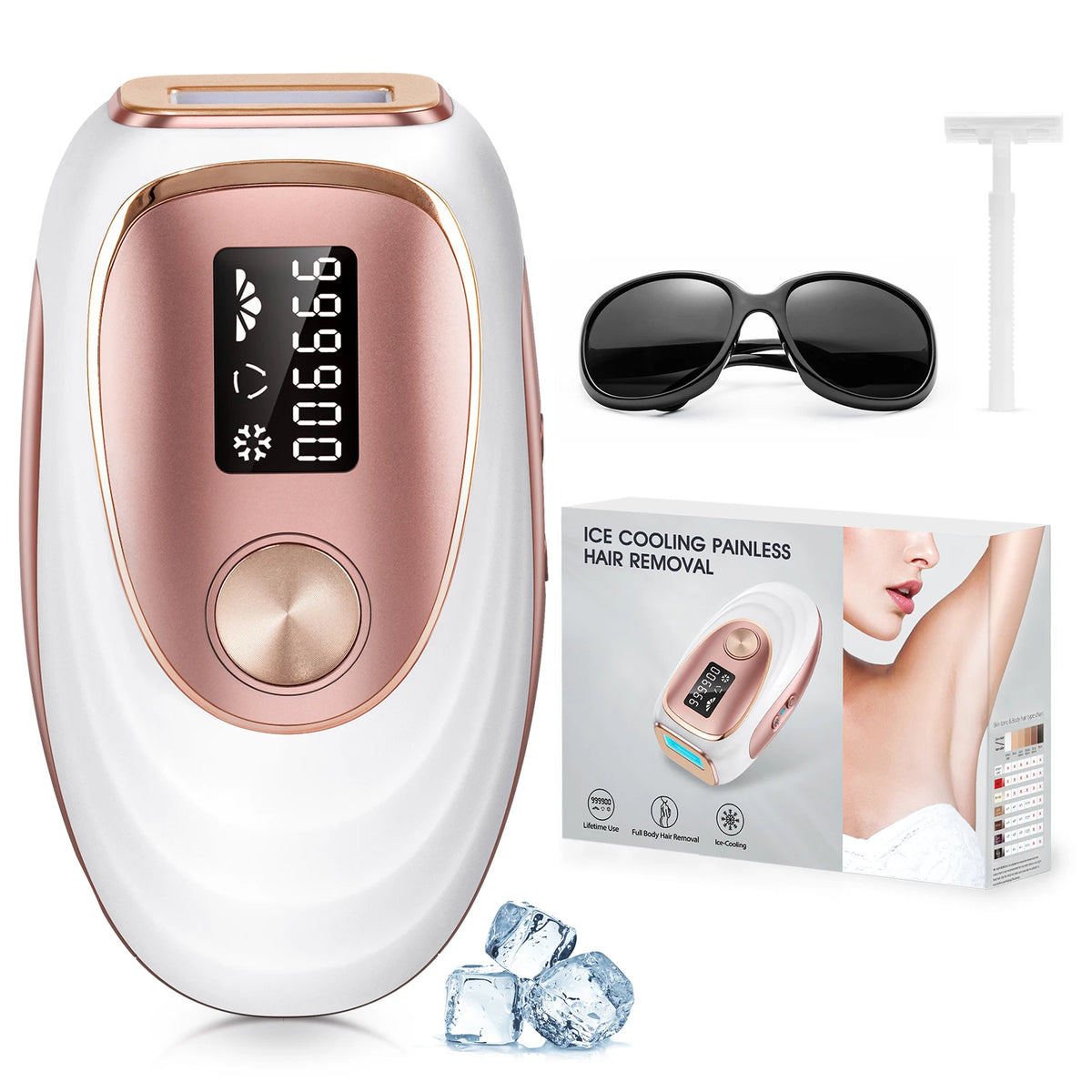 Totmizby Portable IPL Ice Cooling Laser Hair Removal Device