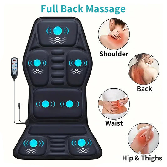 Himouta Heated Vibrating Back Massager Cushion For Lumbar And Neck