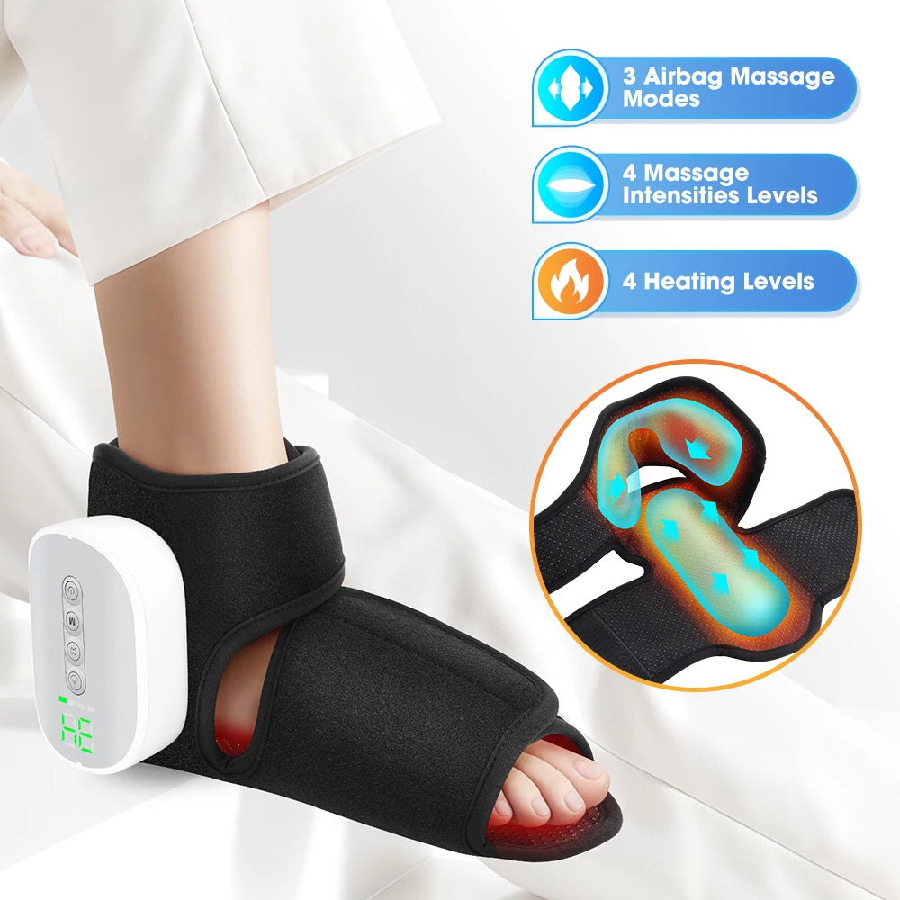Hailicare Heated Foot Massager with Air Compression for Muscle Relaxation