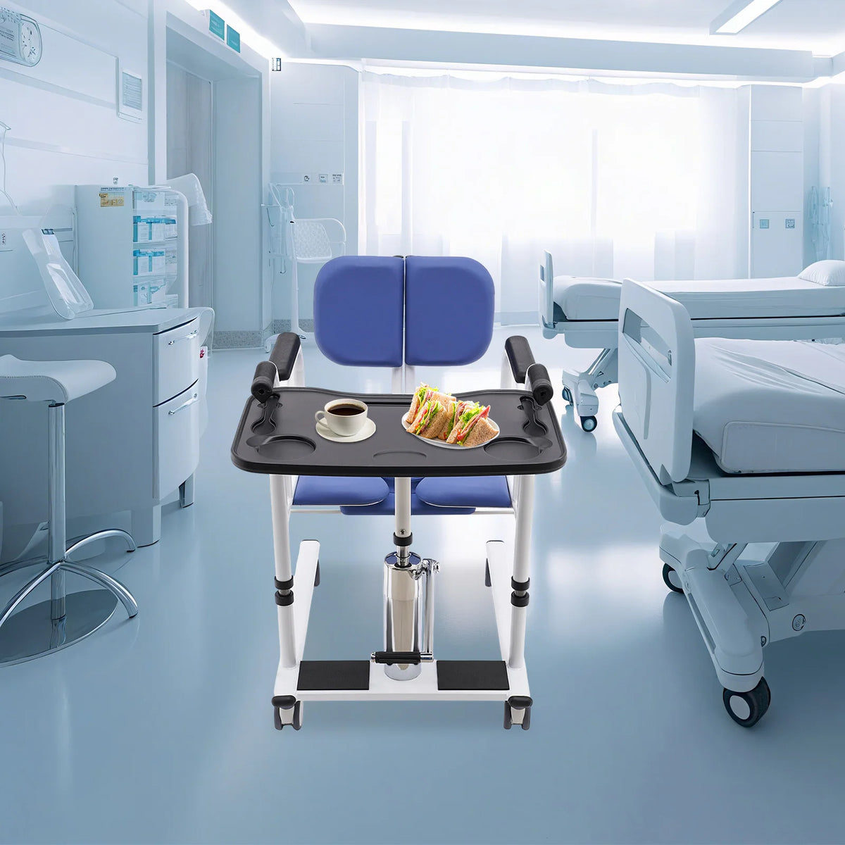 Hydraulic Patient Lift Transfer Chair Shower 180 Degree Split Seat