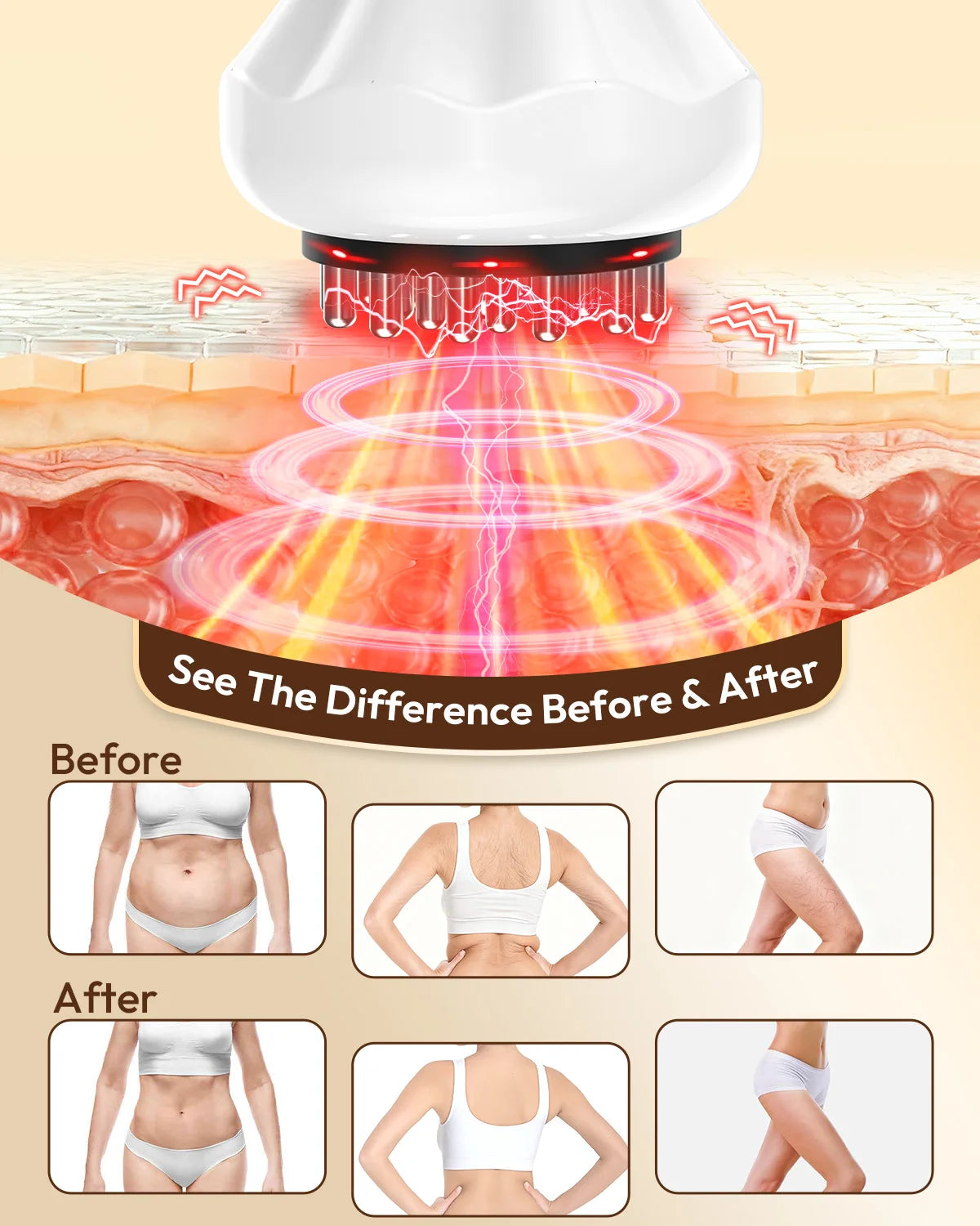 Lymphatic Drainage Handheld Massager For Anti Cellulite Body Firming