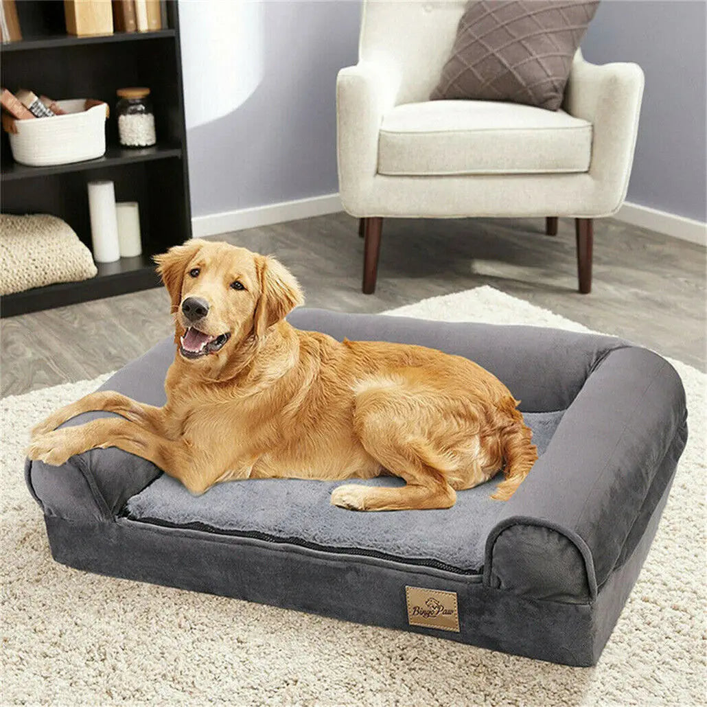 BINGOPAW Orthopedic Dog Bed With Bolster And Washable Cover