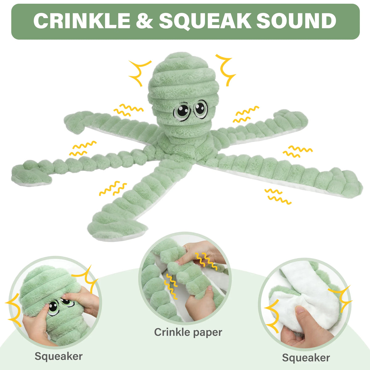 Octopus Squeaky Plush Chew Toy For Dogs Interactive Teeth Grinding