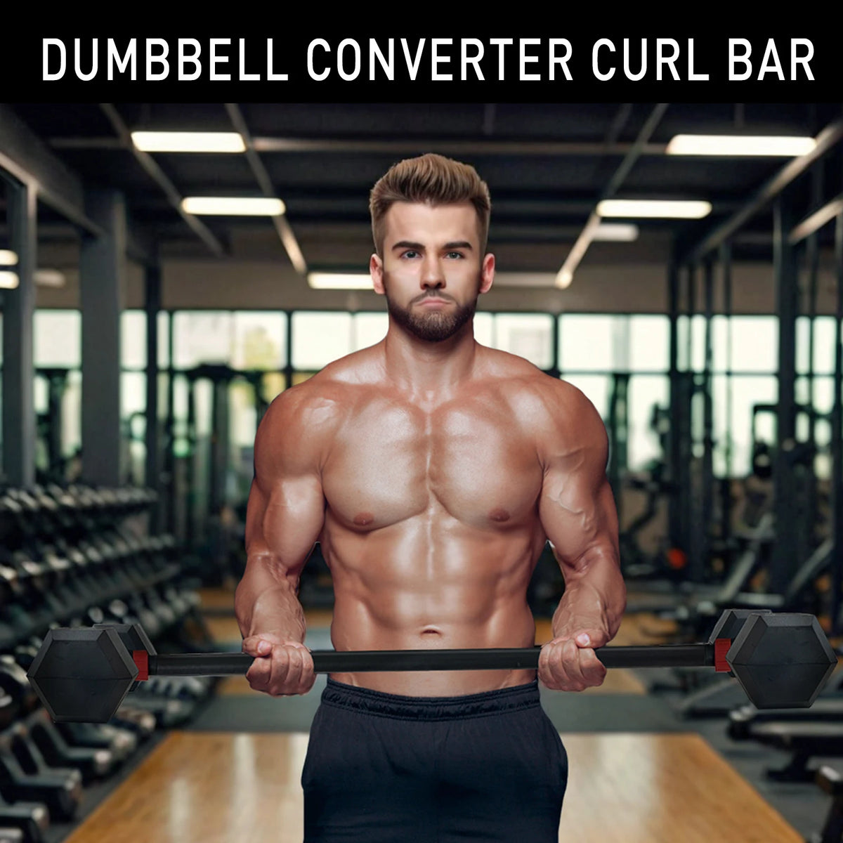 MARSAFIT Adjustable Dumbbell Converter Barbell and Kettlebell Set for Home Fitness