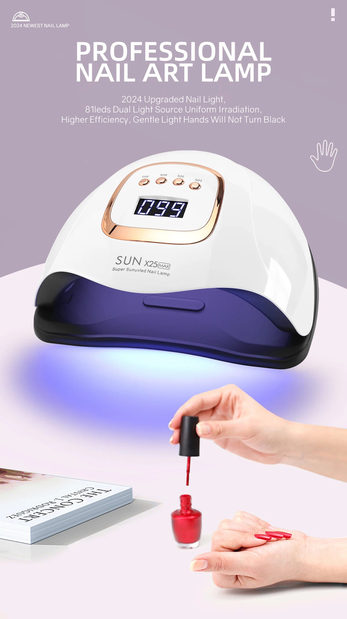 Professional 81 LED UV Nail Dryer Lamp for Gel Polish