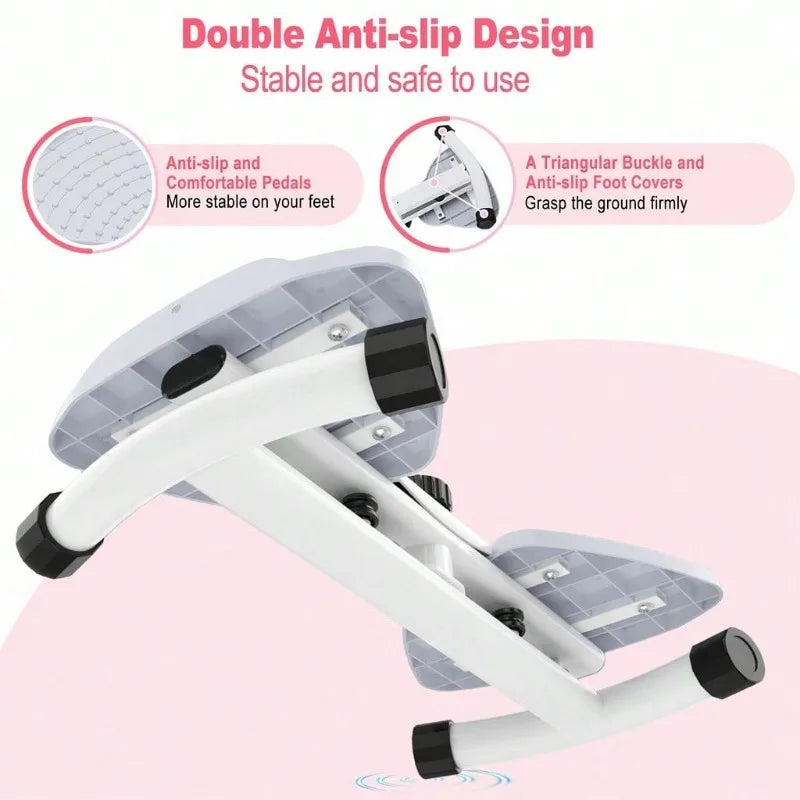 Adjustable Resistance Twist Stepper With Bands For Home Fitness Trainer