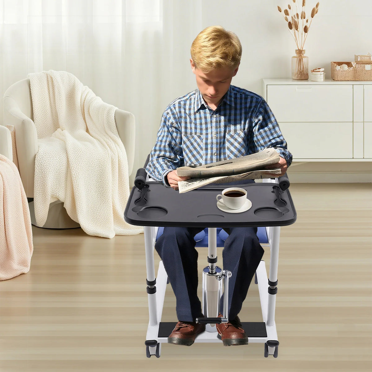 Hydraulic Patient Lift Transfer Chair Shower 180 Degree Split Seat
