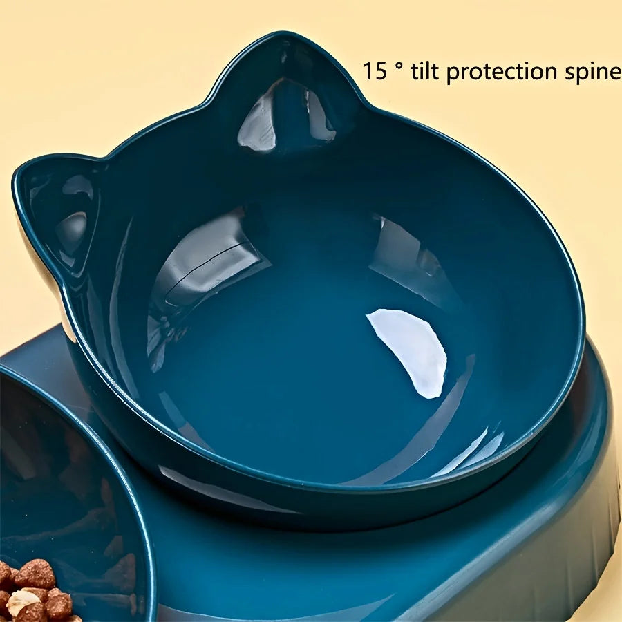 Gravity Pet Food And Water Bowl Set For Neck Protection