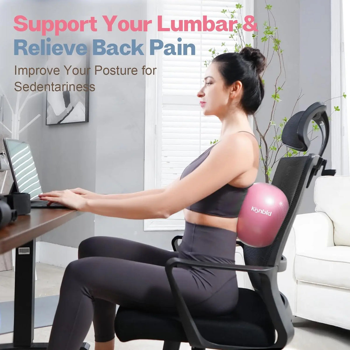 Kisnbld Anti Burst Mini Pilates Exercise Ball For Home Fitness