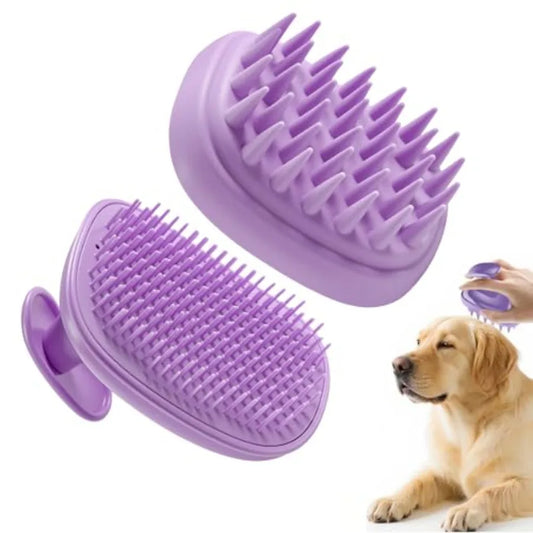 Silicone Dog Grooming Brush For Bath Massage And Daily Care