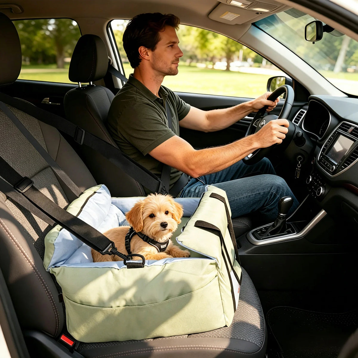 BINGOPAW Washable Dog Car Seat With Secure Safety Belt