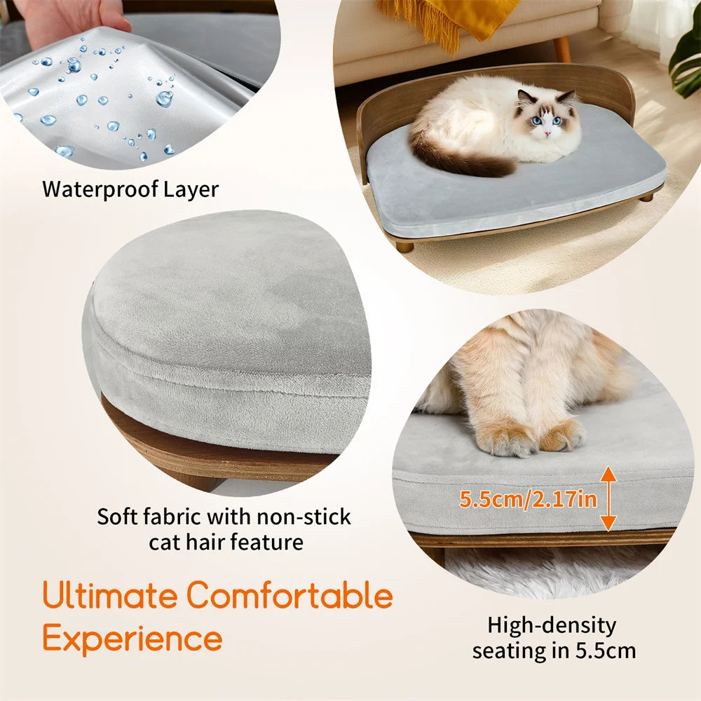 Borwart Elevated Pet Sofa Wooden Bed Cushion Suitable For Pets
