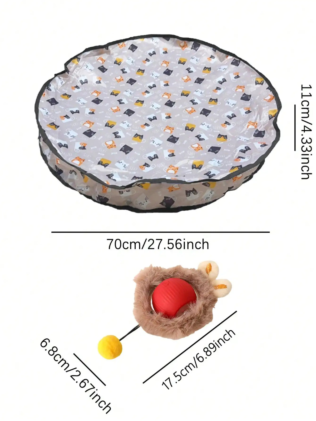 Electric Cat Ball Toy USB Rechargeable Light Hunting Pet Kitten