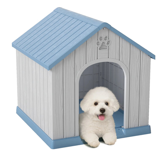 Plastic Dog House Weatherproof Indoor Outdoor Portable Shelter
