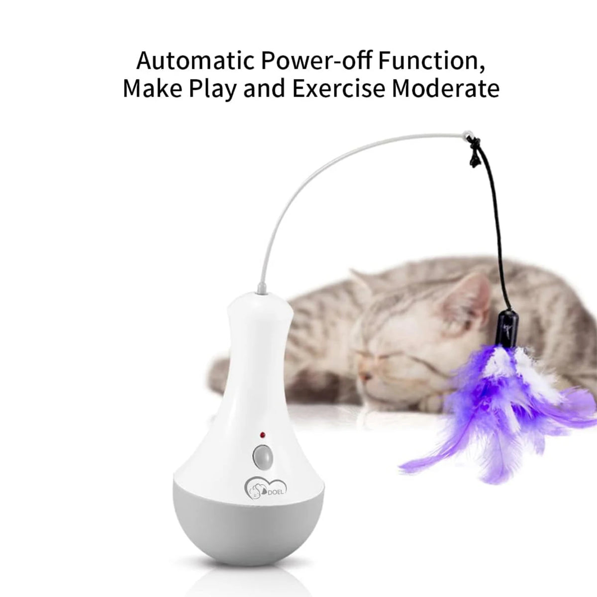 Cat Interactive Feather Teaser Toy For Indoor Play 360 Rotation