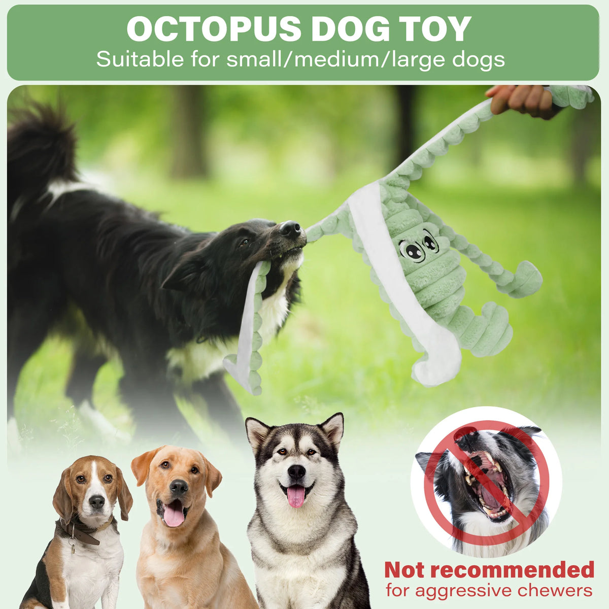 Octopus Squeaky Plush Chew Toy For Dogs Interactive Teeth Grinding