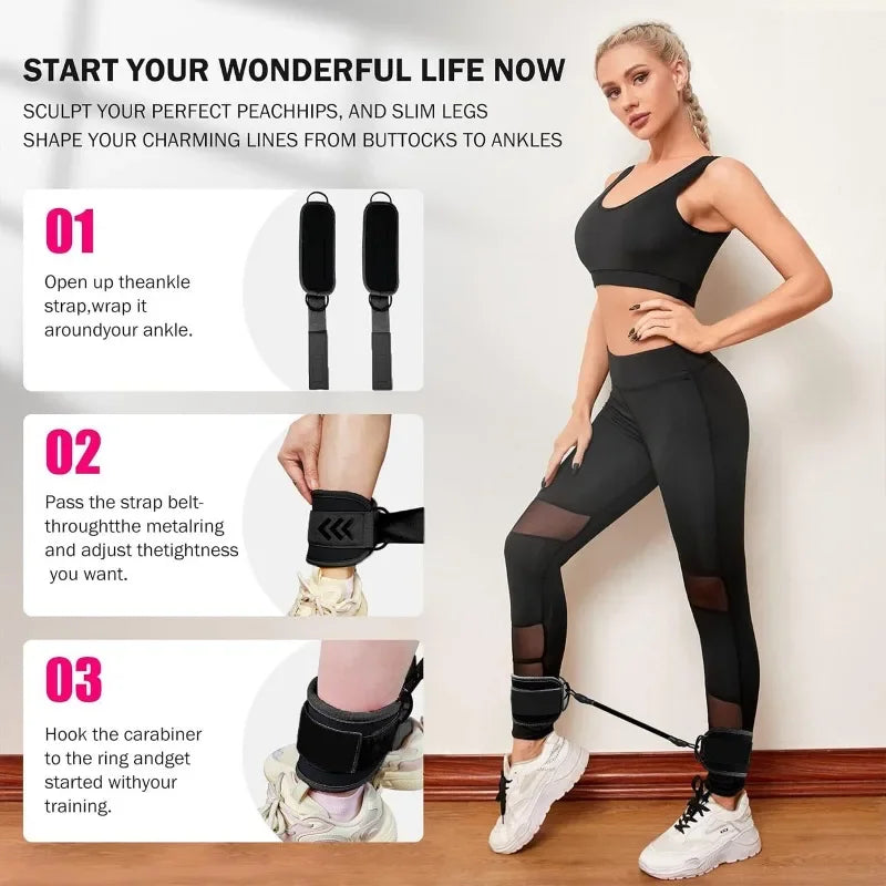 Adjustable Ankle Resistance Bands for Leg and Glute Workouts