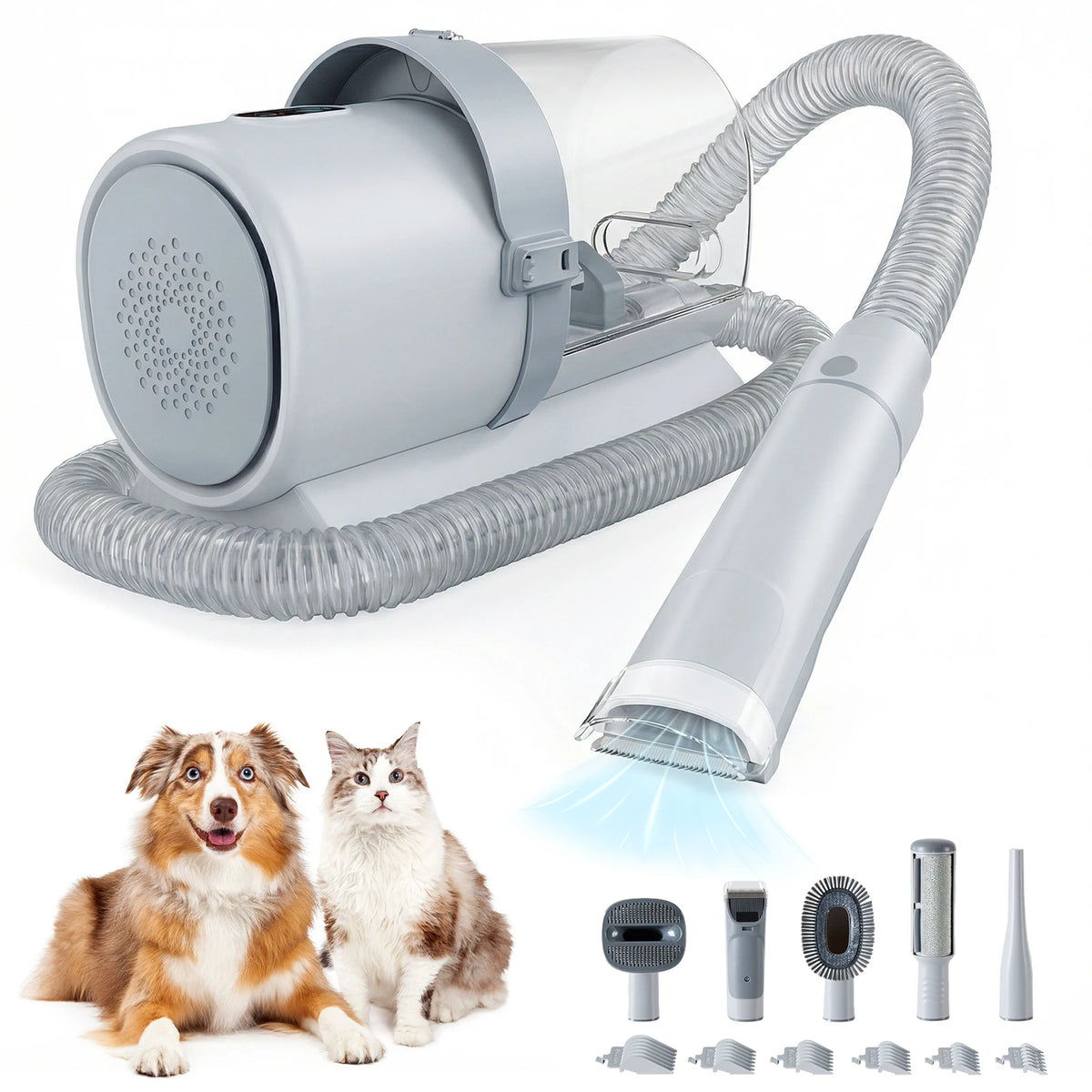 JHK Pet Grooming Vacuum Kit With 3 Suction Modes Accessories