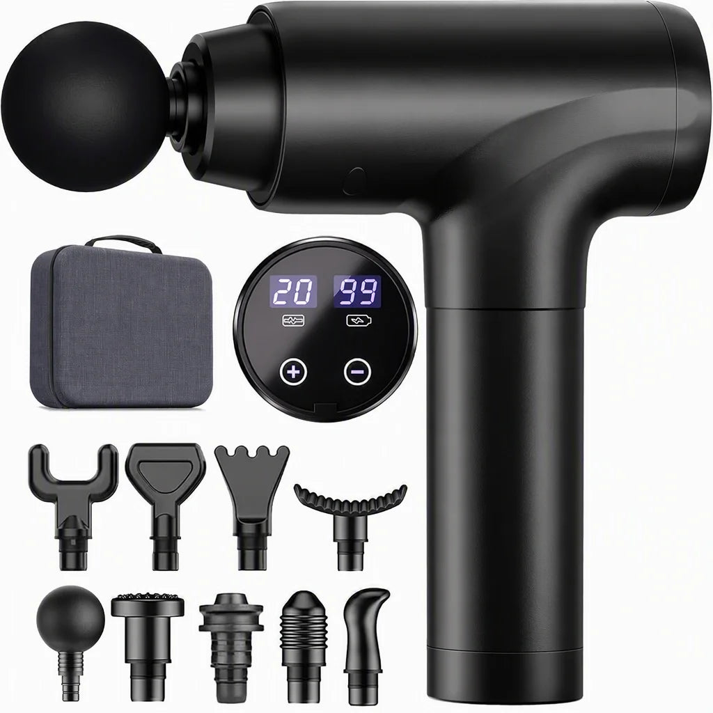 Silent Deep Tissue Percussion Massage Gun With Travel Case