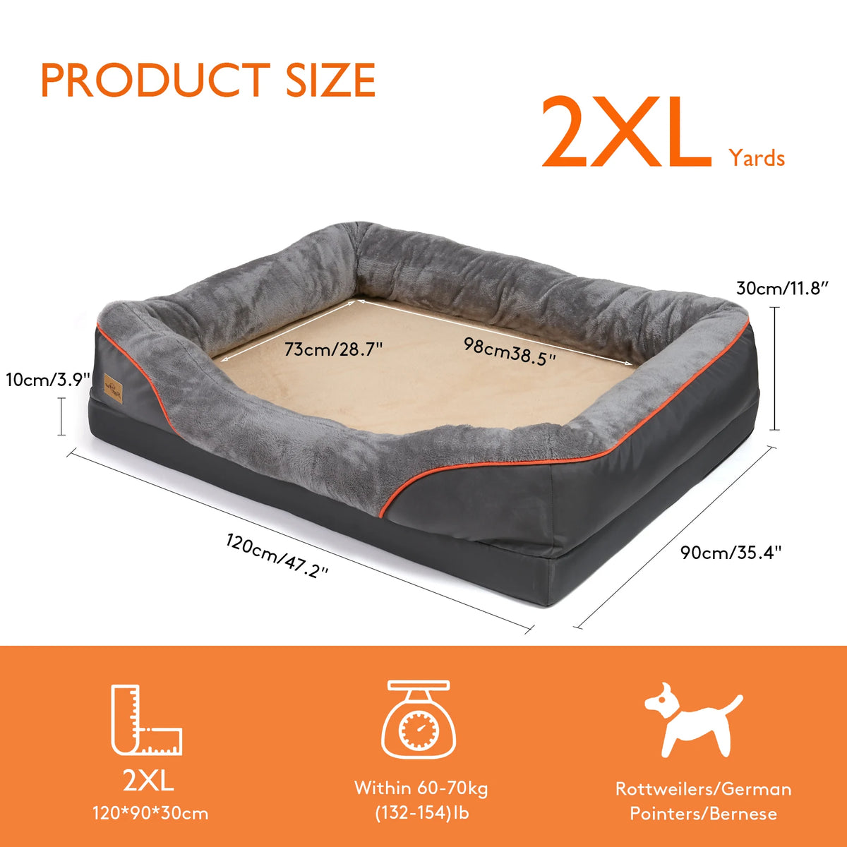 Bingopaw Large Dog Bed Soft Fleece Removable Wash Cover