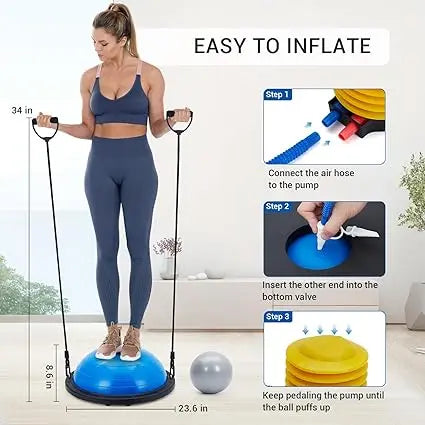 Non Slip Half Exercise Ball For Stability And Yoga Fitness